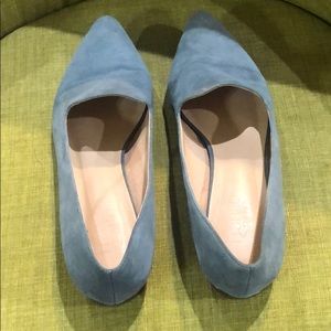 Franco Sarto, blue suede flats